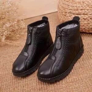 2022 popular winter boots！Women's Genuine Leather Non-Slip Ankle Boots