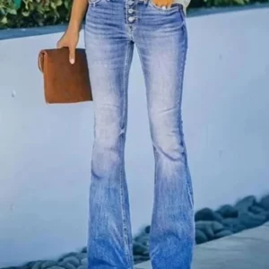 90s Vintage Button Fly High Waist Flare Leg Jeans