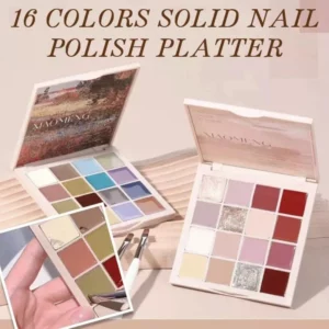 💅New Model 16 Colors Solid Nail Polish Platter🔥Free phototherapy pen 1psc🔥