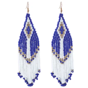 Bohemian Beads Long Native Earrings