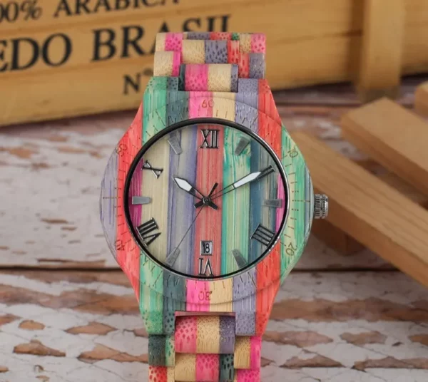 Colored Bamboo Wood Handmade Couple Watch