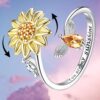 Elegant Sunflower Sunshine Rotating Ring