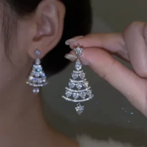 Shiny Christmas Tree Earrings